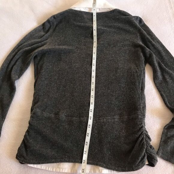 Miss June Casual/ Corporate Business Attire Long sleeves Top Gray White - Picture 6 of 11